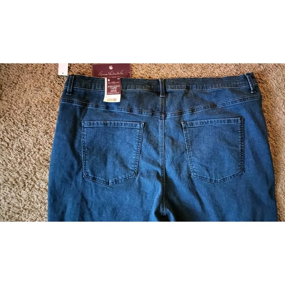 Gloria Vanderbilt Amanda Denim Capri Cropped Jeans 22W Stretch Swan Series New - Picture 6 of 13